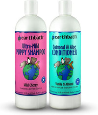 earthbath Oatmeal & Aloe Dog Shampoo and Conditioner - Cherry Puppy / 16 Fl Oz (Pack of 2)