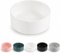 Ceramic Dog Bowl for Food and Water - Small / White