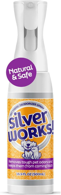 Pet Odor Eliminator Spray For Home - Safe, Natural, Silver Ion Deodorizer - Cat, Dog Smell And Urine Odor Eliminator For Carpet, Furniture And Litter -16.9oz