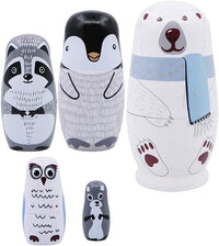Konrisa set of six hand painted wooden unicorn nesting dolls - view 2