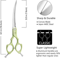 Curved Dog Grooming Scissors, Trimming Face and Paws. - Curved (Super Lightweight) / 6.5" - image 2