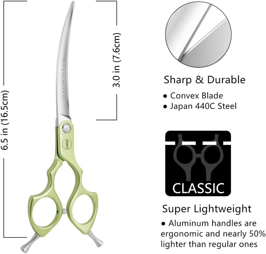 Curved Dog Grooming Scissors, Trimming Face and Paws. - Curved (Super Lightweight) / 6.5" - image 2