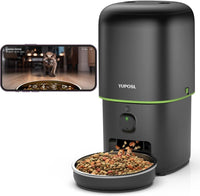 Automatic Cat Feeder, Over 180-day Battery Life - 4L-Black / WiFi & Camera
