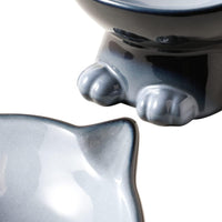 Nihow Ceramic Basic Cat Bowls: 5 Inch Cat Bowl for Food & Water – Essentials for Cats - 6.8 OZ / Gray - image 4