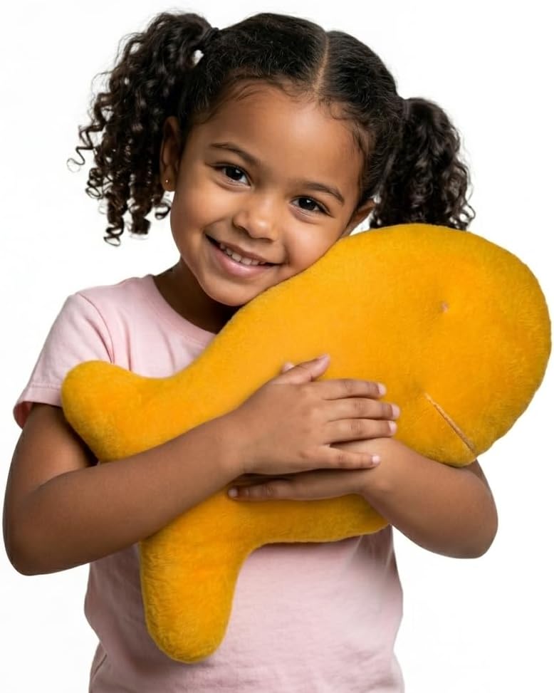 Snack Plushies cheddar fish cracker plush pillow, 10 inch smiling fish - view 2