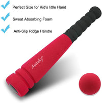 Aoneky 11.8 Inch Mini Foam Baseball Bat and Ball Set for Toddlers 1-3 - 1 Red Bat and 1 Red Ball - image 2