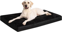 Large Plush Dog Bed for Crate with Washable Cover, 35x22 - 41.0"L x 27.0"W x 3.0"Th / Black