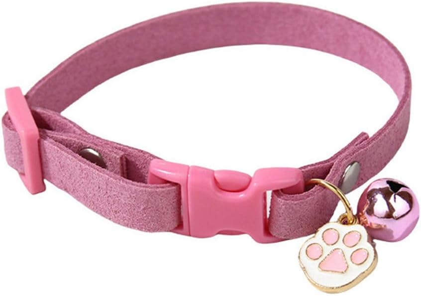 Cat Collar with Bell Pretty Girl Kitten Collar with Bells - Hot Pink1 / XS Neck 7-11"