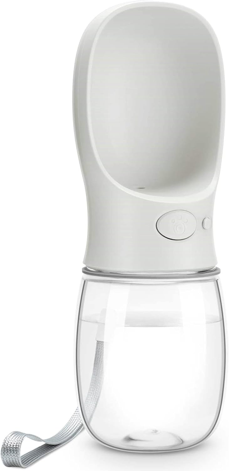 DEYACE Dog Water Bottle, Leak Proof Portable Pet Water Bottles for Dogs, Puppy Water Dispenser - Milk White 12oz