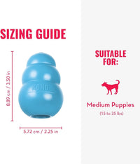KONG Puppy, Natural Rubber Teething Chew Toy, for Small Puppies - Medium (Pack of 1) / Blue - image 3