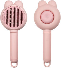 Cat Brush for Short or Long Haired Cats Dogs Rabbits, Cute Dog Brush with Release Button for Massage and Removes Loose Fur