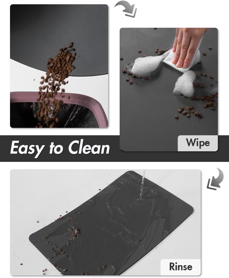 MontVoo-Absorbent Pet Feeding Mat-No Stains Pet Mat for Food - DARKGREY / 16"x24" - image 3