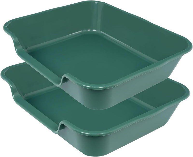 1 Pack of Extra Large Cat Litter Box - Large (Pack of 2) / Green