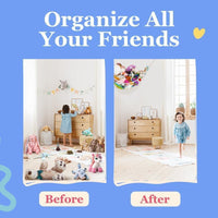 Lilly's Love white macrame stuffed animal hammock hanging in a bedroom corner - view 19