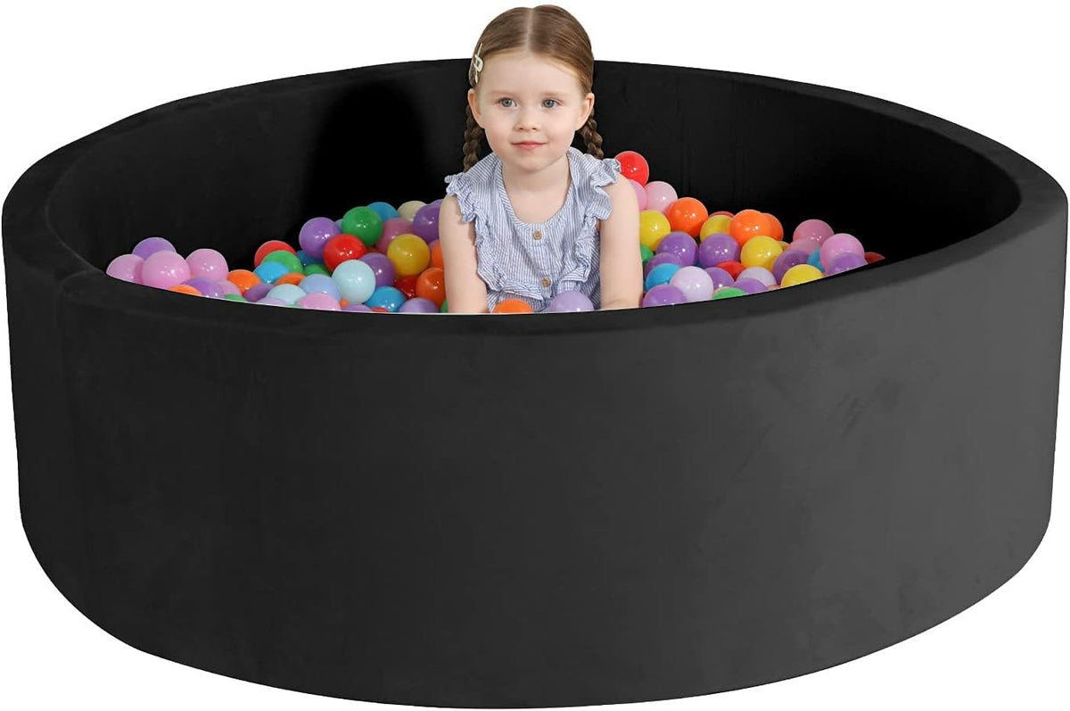 TRENDBOX Extra Large Foam Ball Pit for Toddlers - Black / 47inch