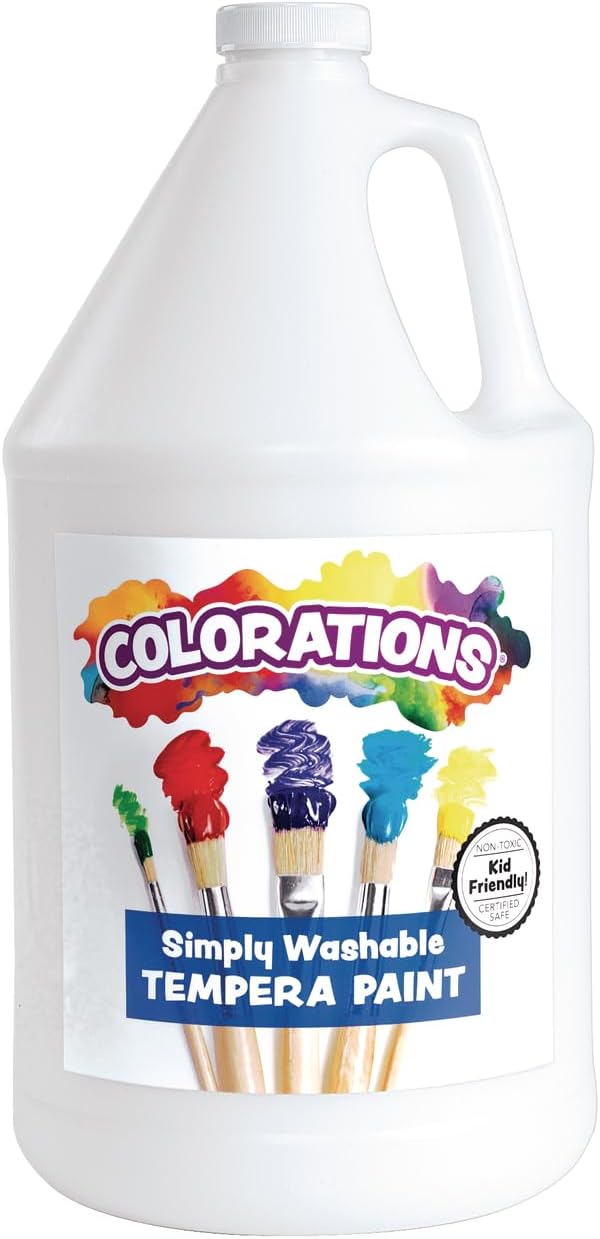 Colorations washable white tempera paint, paraben-free 1 gallon size - view 17
