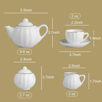 Sweejar porcelain tea set for little girls in pumpkin shape with teapot, cups and saucers - view 25
