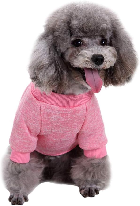 Dog Sweaters for Small Dogs, Soft Fleece Puppy Clothes - Pink / Small - image 2