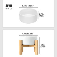 SPUNKYJUNKY Ceramic Elevated Dog Bowls 2 Pack - Medium - 3.6 CUPS*2 / White - image 2