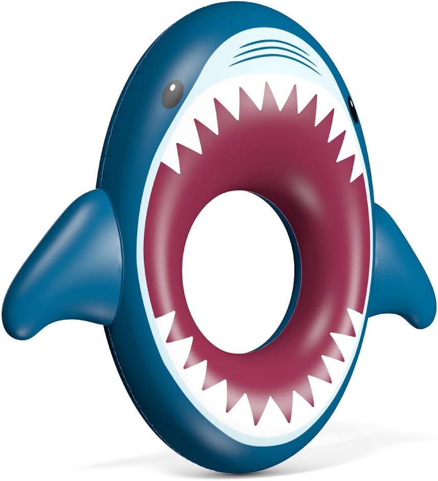 Jasonwell Inflatable Shark Pool Float Shark Floaties Water Fun Summer - image 2