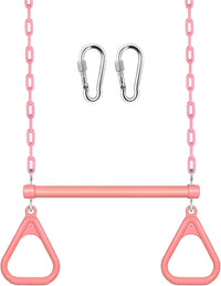 LadyRosian trapeze swing bar with plastic gym rings and two 47 inch hanging chains - view 6