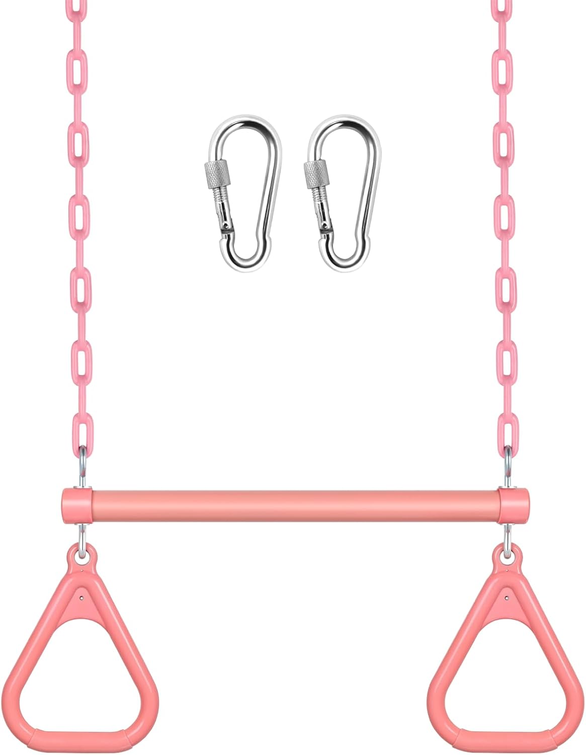 LadyRosian trapeze swing bar with plastic gym rings and two 47 inch hanging chains - view 6