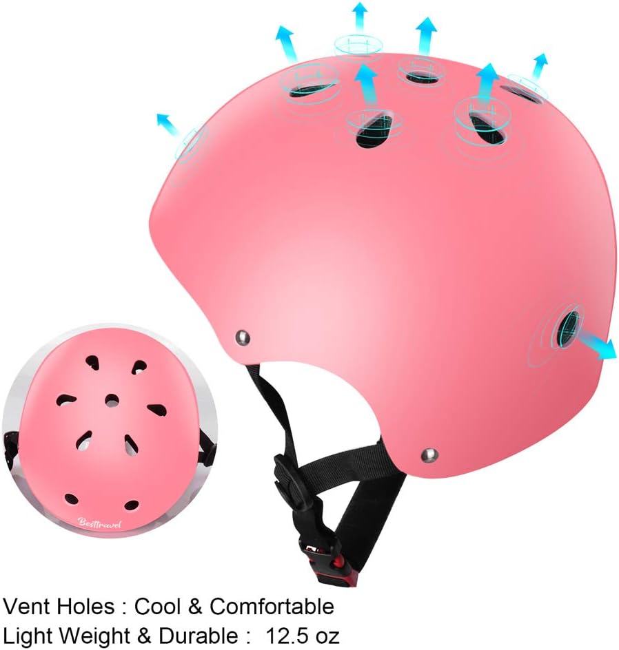 Besttravel Kids Helmet, Toddler Adjustable Kids Ages 3-8 Years Old Boys Girls Multi-Sports Safety - Pink - image 4