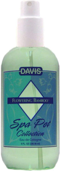 Davis Flowering Bamboo Spa pet cologne in an 8 oz pump spray bottle