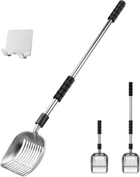 Cat Litter Scoop, Long Handle Metal Litter Scooper, No Bending