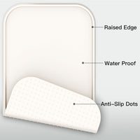 Feedoo Pet Feeding Mat [Warped Resistant Raised Edge] - 23.5"L x 13.5"W / Sand White - image 3