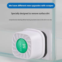 Mini Magnetic Aquarium Brush with Scraper Blade - Fish Tank Dirt Remover for Small Glass/Acrylic Tanks, Safe for Betta & Shrimp (5-20 Gallon) (Small)