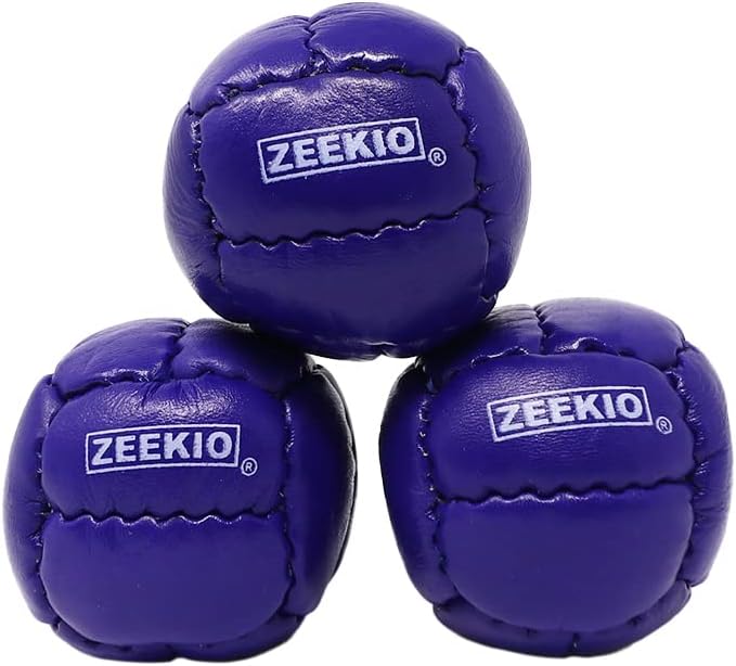 Zeekio Galaxy 12 panel leather juggling balls, pack of 3 in dark blue - view 19