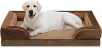 Comfort Expression Jumbo Dog Bed for Extra Large Dogs, Waterproof Orthopedic Dog Beds, PV Washable Sofa Bed, Large Breed Dogs Beds with Removable Cover & Non-Slip Bottom(Jumbo,Brown)