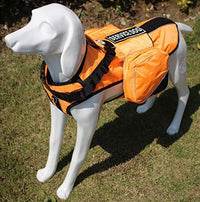 Serijoars Dog Vest Harnesses with Saddlebag Backpack for Camping & Travel - Reflective Hound Hiking Backpack Saddle Bag - Lightweight Vest Harness for Medium & Large Dogs (Orange, S)
