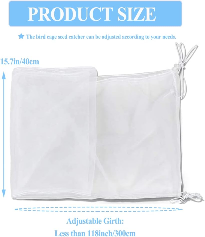 ASOCEA Extra Large Bird Cage Seed Catcher Guard Universal Birdcage - White - image 2