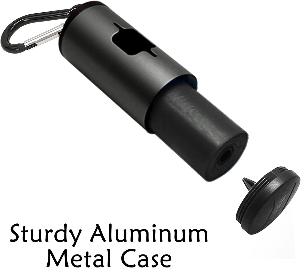 Aluminum Dog Poop Bags Holder with Carabiner Metal Pet Waste Bags - Black / 1 Count (Pack of 1) - image 3