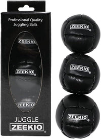 Zeekio Galaxy 12 panel leather juggling balls, pack of 3 in dark blue - view 5