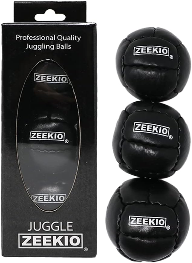 Zeekio Galaxy 12 panel leather juggling balls, pack of 3 in dark blue - view 5