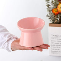 Elevated Cat Bowls, 15° Tilted Ceramic Cat Food Bowl - Pink / Small - image 3
