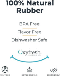 Oxyfresh Dog Dental Chew Toy - Best Durable Rubber Dog Toy for Tough Chewers – Helps Remove Plaque, Cleans Teeth & Freshens Breath Without Brushing (Large)