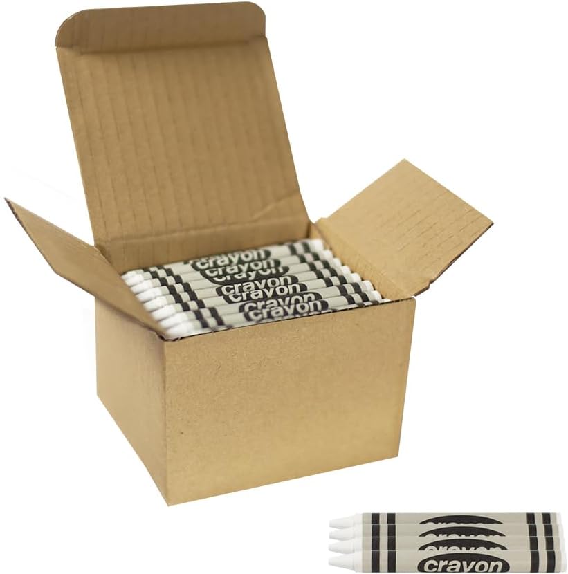 Lucky Art white crayons bulk refill pack, 80 regular size wrapped crayons - view 3