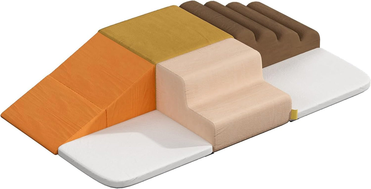 BanaSuper 6-piece foam climbing blocks playset for toddlers with soft fabric covers - view 2