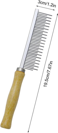 Wooden Handle Grooming Comb for Dogs Cats Pet – Essentials for Cats - Long & Short Teeth Comb - image 2