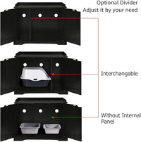 unipaws Black Cat Litter Box Enclosure Furniture, Kitty Hidden Cover, Concealed Dog Proof Litter Boxes Cabinet, Hideaway Litter Box, Cat House