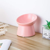 Elevated Cat Bowls, 15° Tilted Ceramic Cat Food Bowl - Pink / Small - image 4