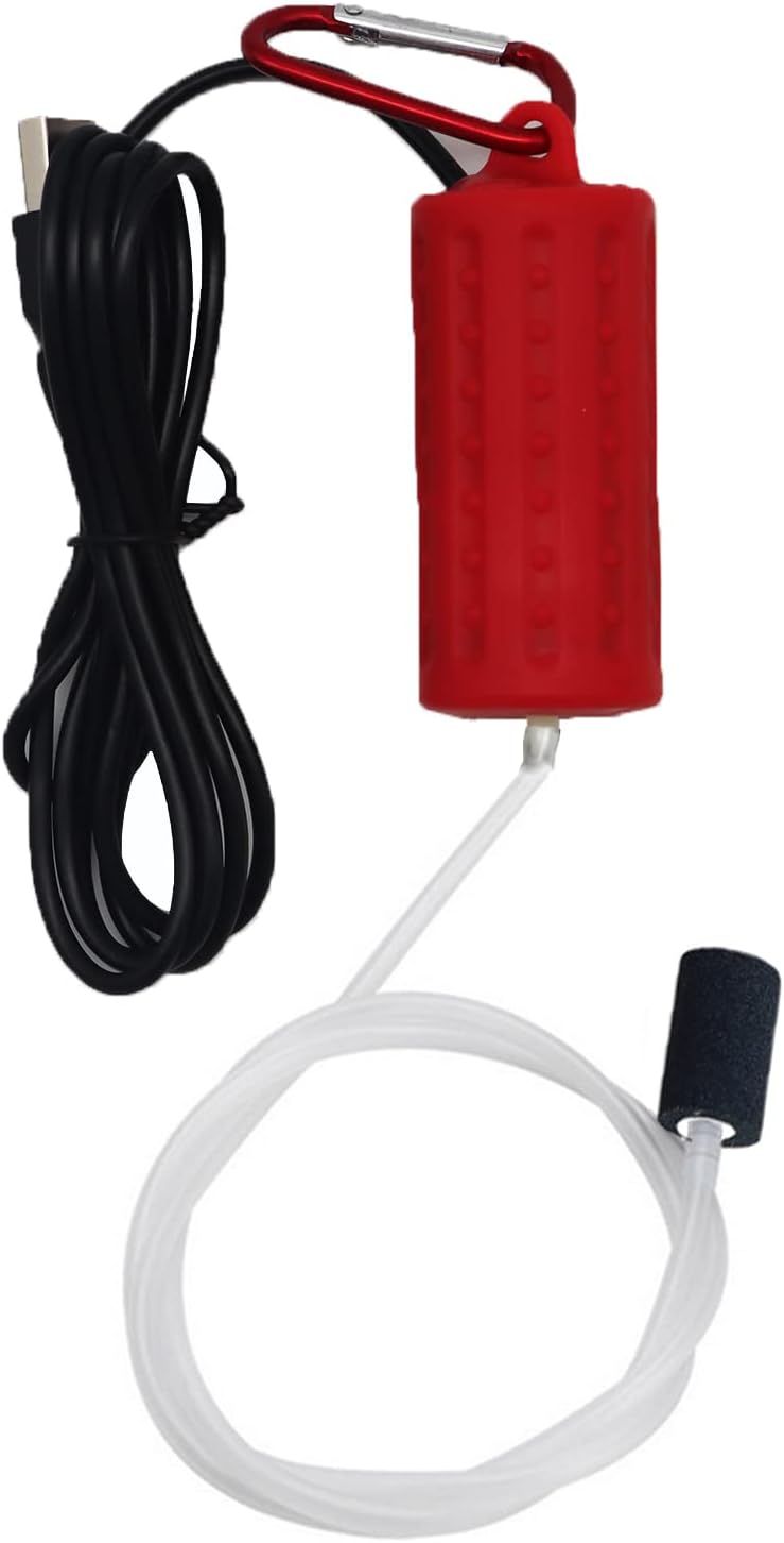 Aquarium Air Pump Mini USB Fish Tank Oxygen Air Pump 1W – Essentials for Fish - Red