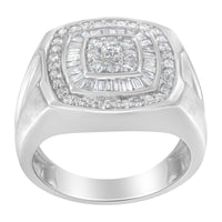 14K White Gold Men's Diamond Band Ring (1 cttw, H-I Color, SI1-SI2 Clarity)