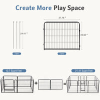 Metal Material, Foldable Pet Fence With A Door, Suitable For Small, Medium And Large-sized Dogs Outdoors