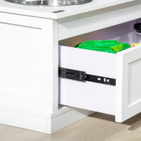 Large Elevated Dog Bowls with Storage Drawer Containing 11L Capacity, Raised Dog Bowl Stand Pet Food Bowl Dog Feeding St