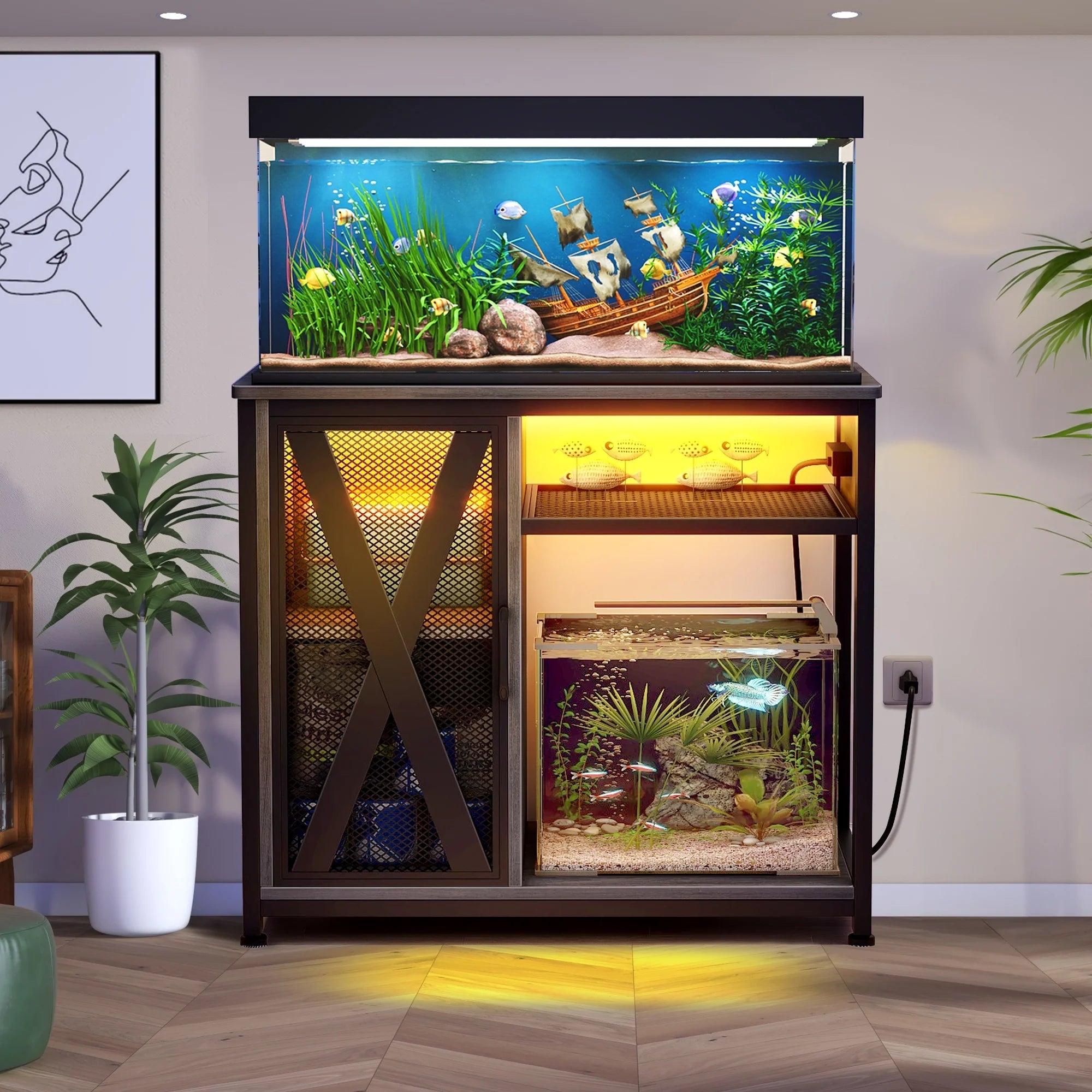 40-50 gallons Fish Tank Stand with Power Outlets - BIG FRENCHIES